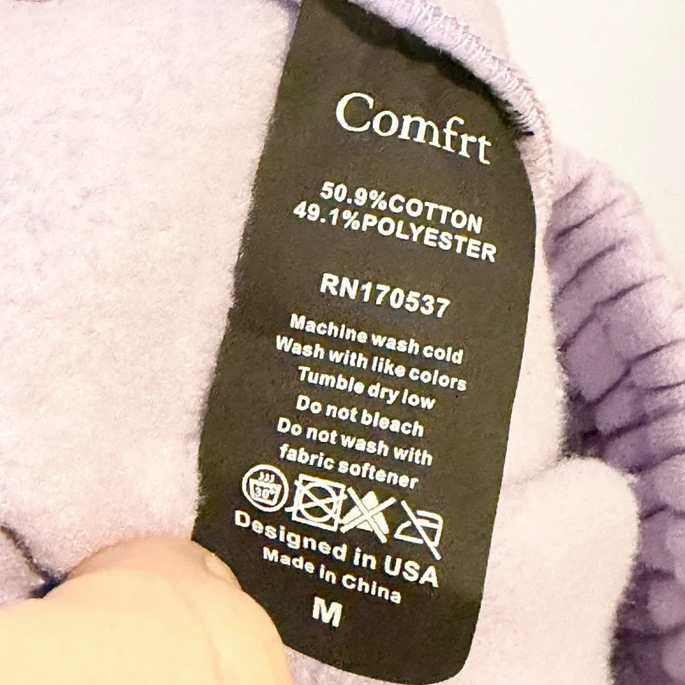 Comfrt Comfort‎ Collection Pastel Edit Purple Fleece Jogger Pants Pockets M